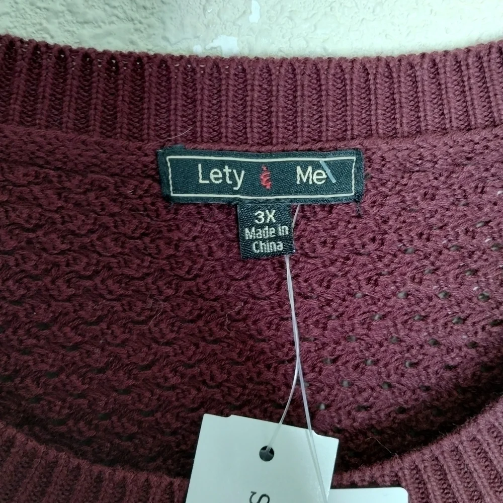 Lety & Me Josey Elbow Patch Sweater size 3X